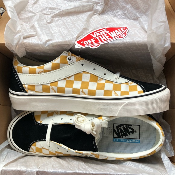 Vans Bold Ni Checkerboard Yellow Sneakers Black/Mango Mojito Retro Reissue - Picture 16 of 16